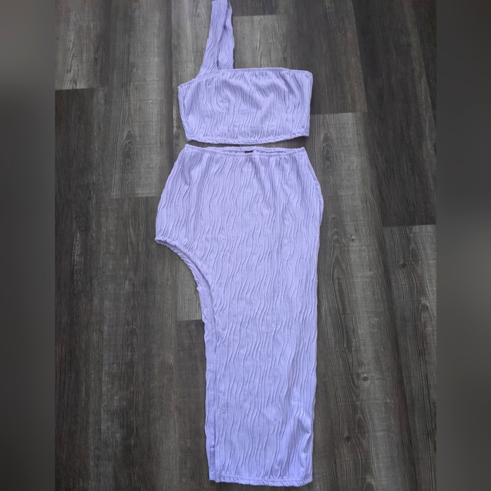 2pc Halter Top and Skirt with long Split size L